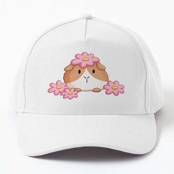 Guinea Pig With Flowers Baseball Cap