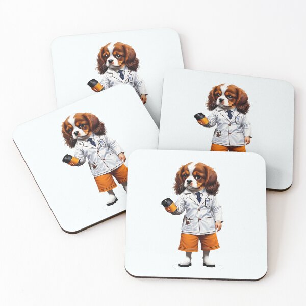 Item preview, Cavalier King Charles Spaniel Vet with a Cup of Joe designed and sold by Pawsitive Palette.