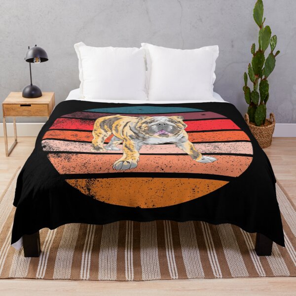 Item preview, Bulldog Retro Sunset designed and sold by Way Cool Tees.