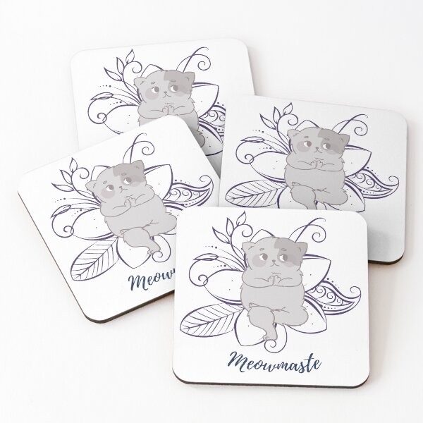Item preview, Meowmaste Cat Namaste Blue designed and sold by ArtDesign by KBK.