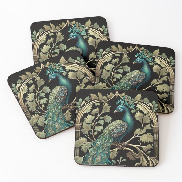 Item preview, Peacock - Art Nouveau Style designed and sold by ArtNouveauChic.