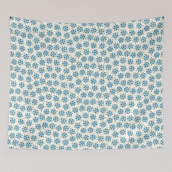 Aperçu de l'œuvre Motif Fleurs et Feuilles - Bleu créée et vendue par Calislahn.