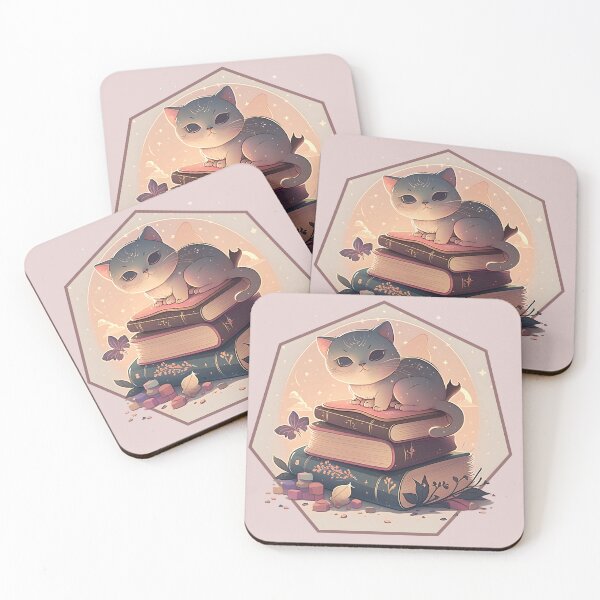 Item preview, kitten with books designed and sold by CrudeBow.
