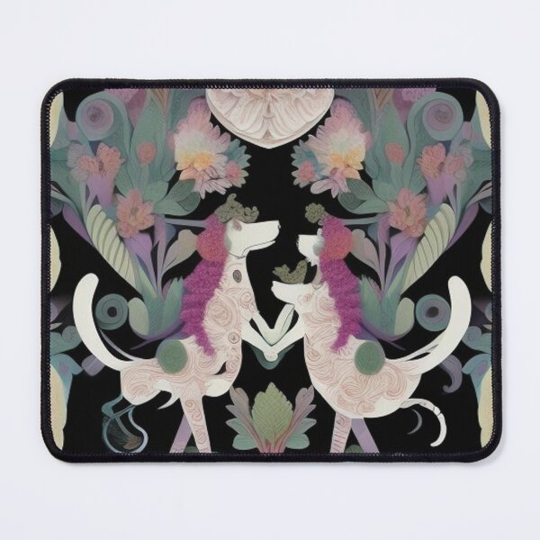 Item preview, Marriage of 2 lovely dogs and beautiful flowers creative art designed and sold by brilliant-com.
