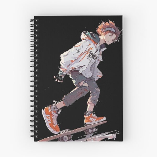 Item preview, Anime skater boy with futuristic style and skateboard designed and sold by OtherVisions.
