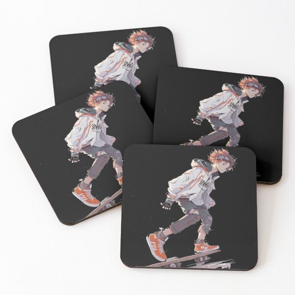 Item preview, Anime skater boy with futuristic style and skateboard designed and sold by OtherVisions.