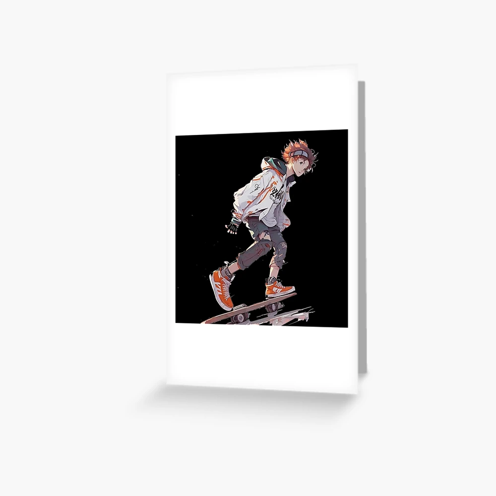 Anime skater boy rolling his skateboard Canvas Print by OtherVisions