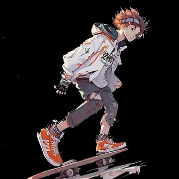 Anime skater boy rolling his skateboard Canvas Print by OtherVisions