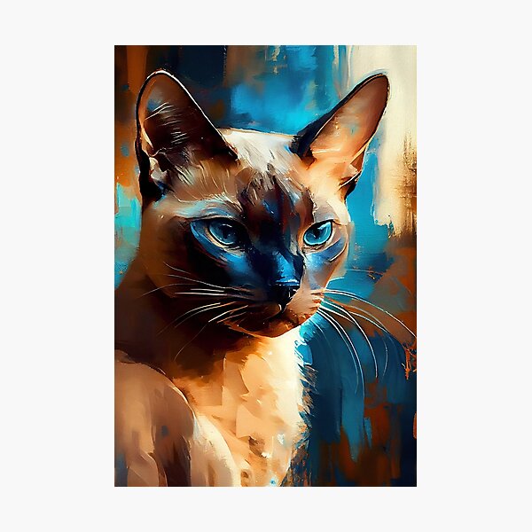 Tonkinese Cat Abstract Portrait Photographic Print