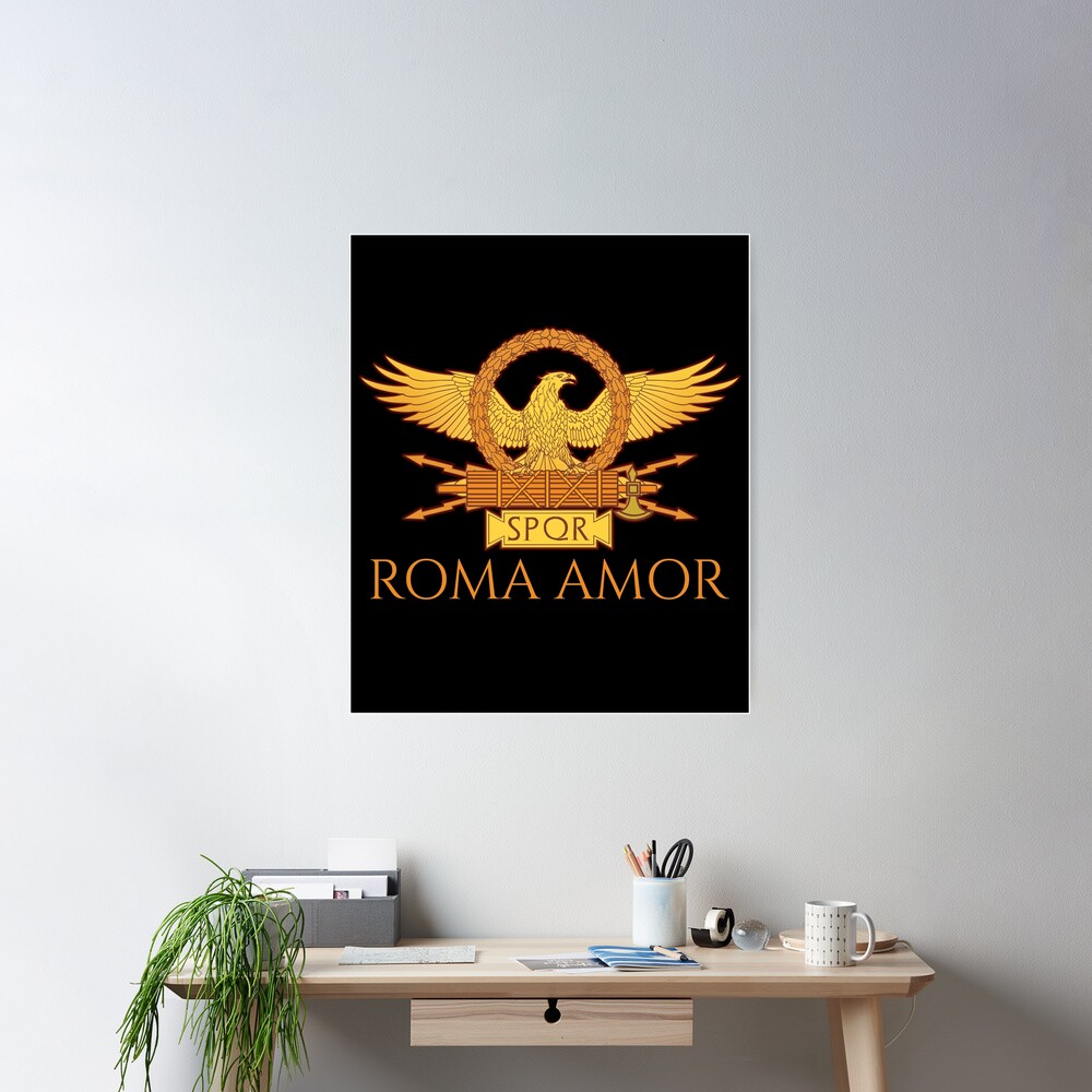 Roma Amor - Latin Wordplay - Ancient Roman Legion Eagle SPQR