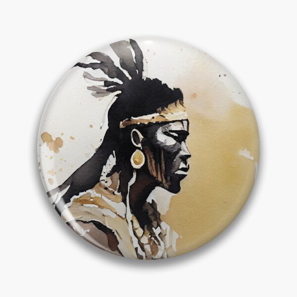 Item preview, Zulu Warrior Watercolor in Black and Gold designed and sold by ShadowAndSlate.
