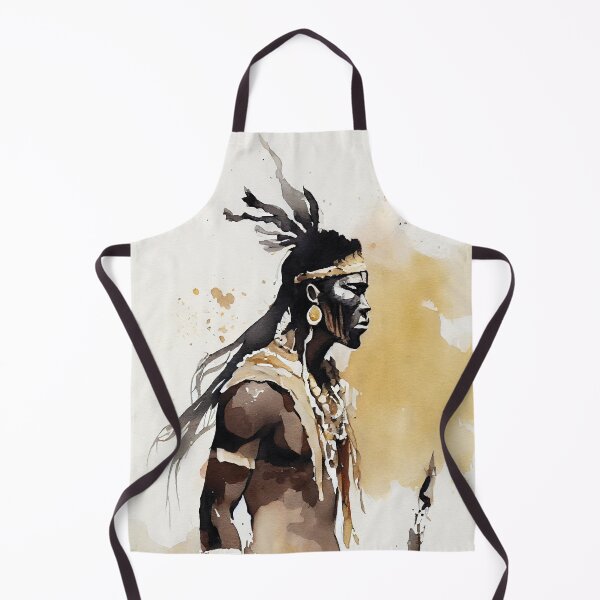 Item preview, Zulu Warrior Watercolor in Black and Gold designed and sold by ShadowAndSlate.