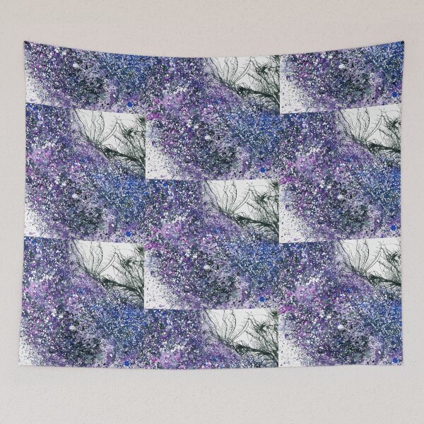 Item preview, Extrasensory Astral Clairvoyance #439 Bold Unique Vibrant New Age 5D Original Hand-painted OOAK Abstract Painting Detail 2 In Amethyst Purple Lilac Violet Sapphire Cobalt Blue Jewel Tones Square Tile designed and sold by Rainbow Artist Orlando L.