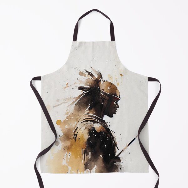 Item preview, Zulu Warrior Portrait Watercolor in Black and Gold designed and sold by ShadowAndSlate.