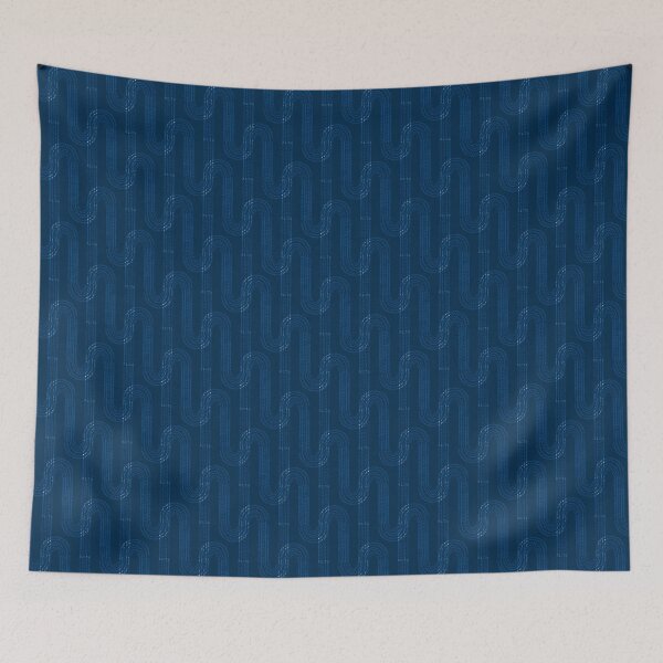 Item preview, Monochrome blue geometric pattern. designed and sold by marinaklykva.