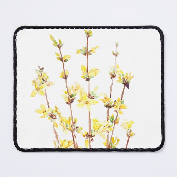 Item preview, yellow forsythia watercolor hand painted  designed and sold by ColorandColor.