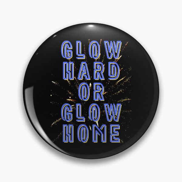Item preview, Glow Hard or Glow Home – Retro Party Design with Fireworks in Neon Blue designed and sold by GalleryNora.