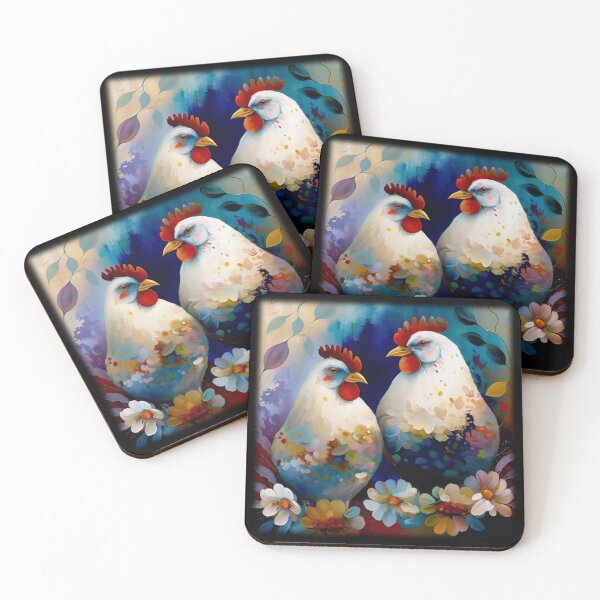 Item preview, Handsome Rooster and Beautiful Hen in their magical garden designed and sold by Orianah.
