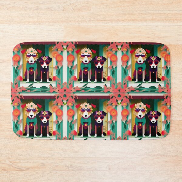 Item preview, Smart and lovely dogs wearing glasses in front of their home  designed and sold by brilliant-com.