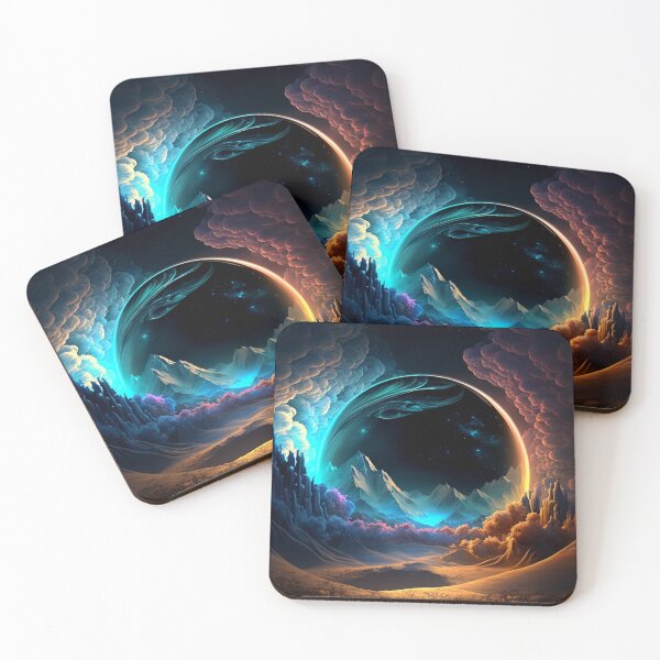 Item preview, Fantasy Landscape Art, Black Hole Peaks designed and sold by Fantasy Masterpiece.
