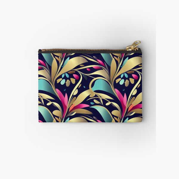 Item preview, Dark bright colorful leaves pattern black backgound designed and sold by YeKnot.