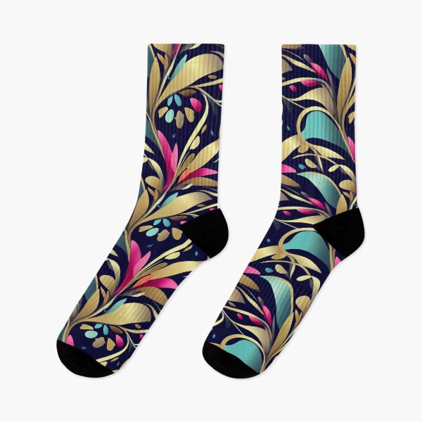 Item preview, Dark bright colorful leaves pattern black backgound designed and sold by YeKnot.