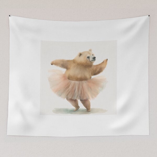 Item preview, Watercolor funny animals - a bear in a tutu ballet dancing designed and sold by Garland05.