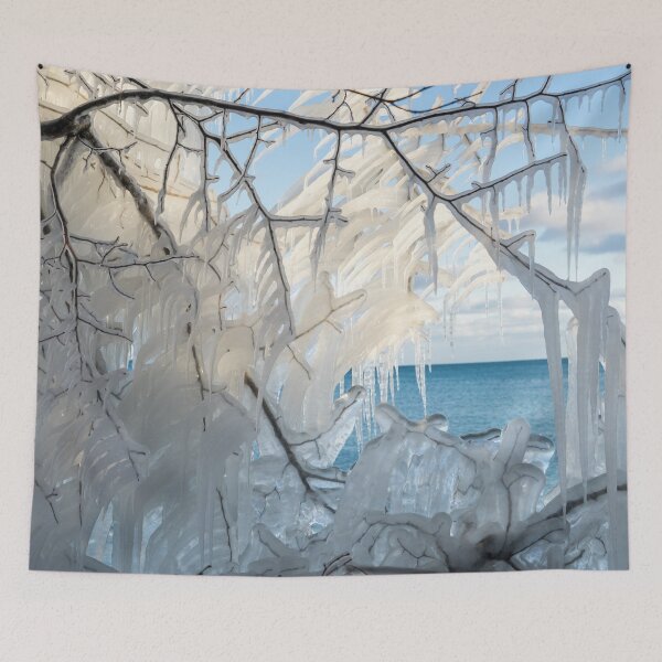 Item preview, Intricate Ice Curtains Framing the Lakeview designed and sold by Georgia Mizuleva.