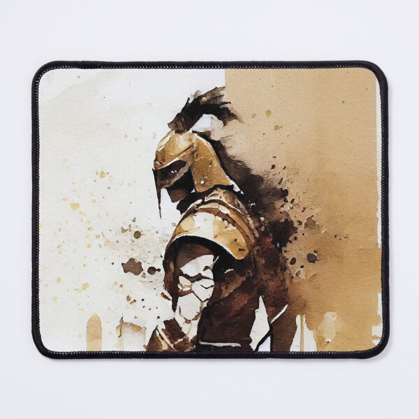 Item preview, Spartan Warrior Watercolor in Black and Gold designed and sold by ShadowAndSlate.