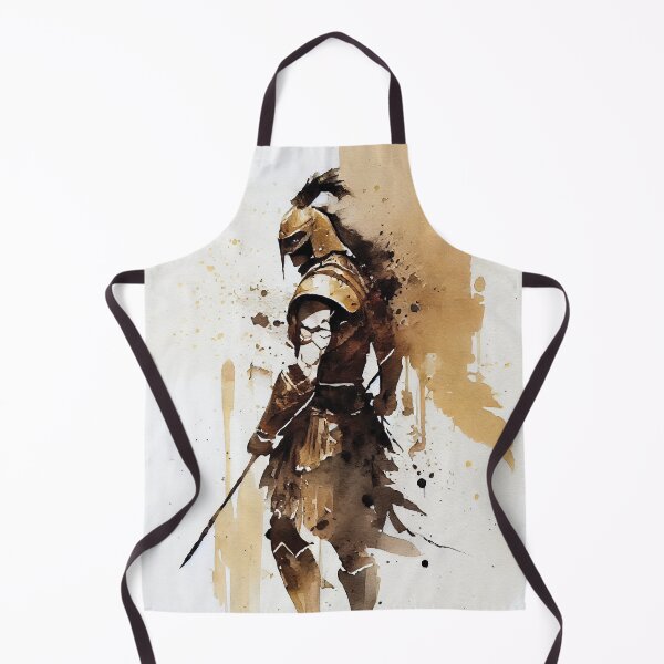Item preview, Spartan Warrior Watercolor in Black and Gold designed and sold by ShadowAndSlate.