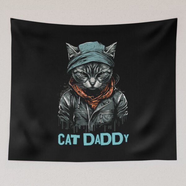 Item preview, Cat Daddy Black Cat Vintage Eighties Style Cat Retro Gift designed and sold by InkyGenies.