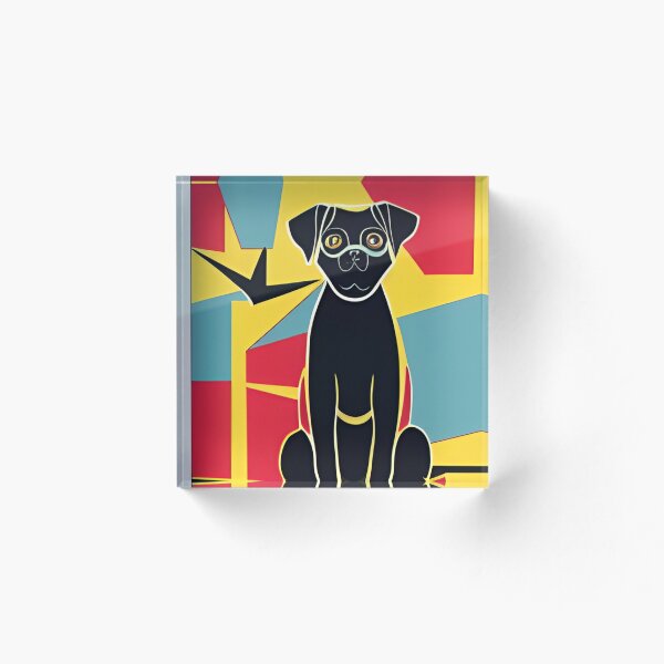 Item preview, Front Dog versión 2 Formas geométricas abstractas minimalistas Retro Alta calidad Lámina artística designed and sold by PaperMagus.