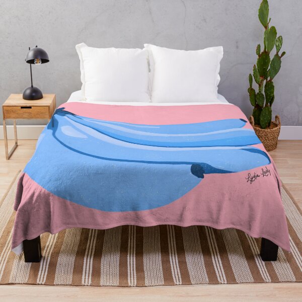 Item preview, Bananas artwork blue- pink background designed and sold by Studio Lydia Lovely.