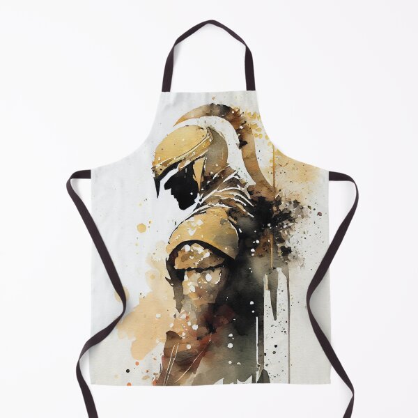 Item preview, Spartan Warrior Portrait Watercolor in Black and Gold designed and sold by ShadowAndSlate.