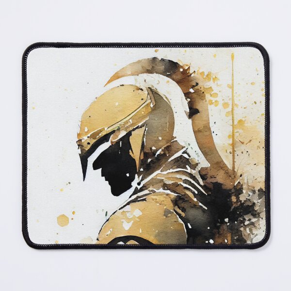 Item preview, Spartan Warrior Portrait Watercolor in Black and Gold designed and sold by ShadowAndSlate.