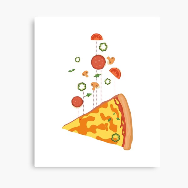 Pizza floating island - Hot pizza is in the air - I love Pizza Canvas Print