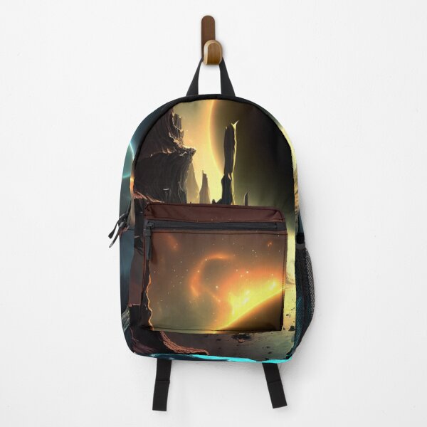 Item preview, Fantasy Landscape Art, Moon Orbiting a Black Hole designed and sold by Fantasy Masterpiece.
