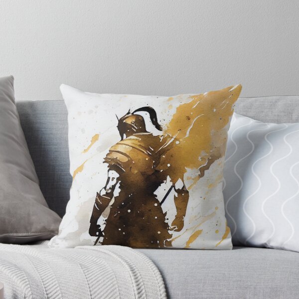 Artikelvorschau, Spartan Warrior Full Body Watercolor in Black and Gold entworfen und verkauft von ShadowAndSlate.