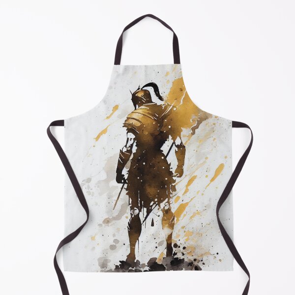 Item preview, Spartan Warrior Full Body Watercolor in Black and Gold designed and sold by ShadowAndSlate.