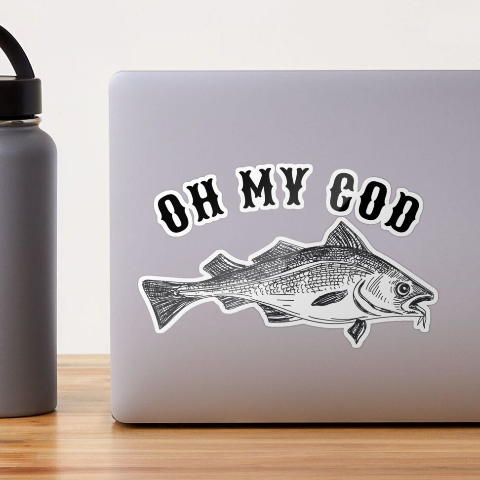 Oh My Cod, Funny Fish Pun Sticker for Sale by juliaplusgents