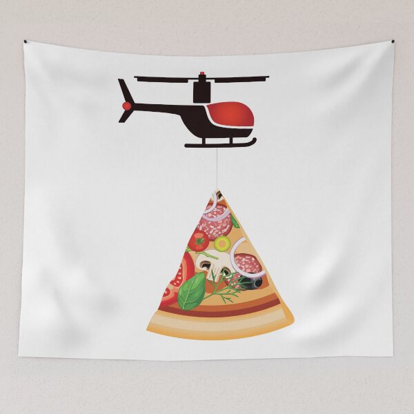 Item preview, Helicopter delivery with big deal pizza - I love Pizza designed and sold by thewishdesigns.