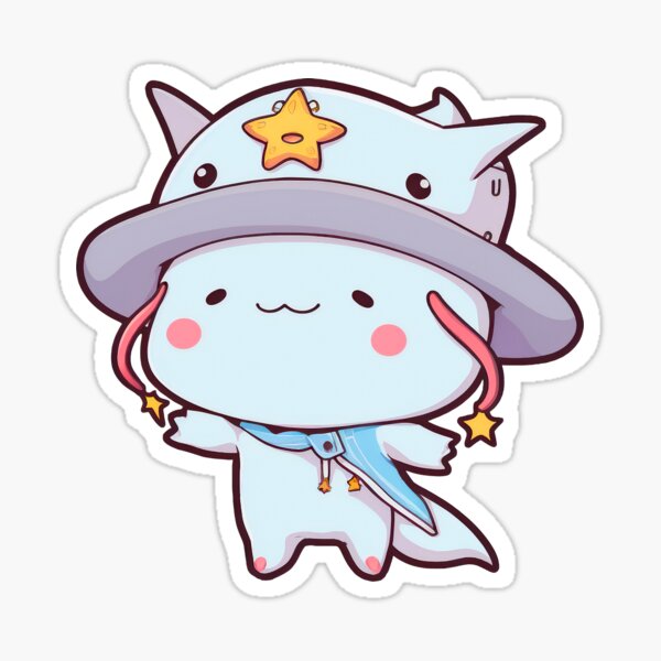 Item preview, Cute Kawaii Cartoon Axolotl in a Funny Hat designed and sold by Giggl'n Gopher.