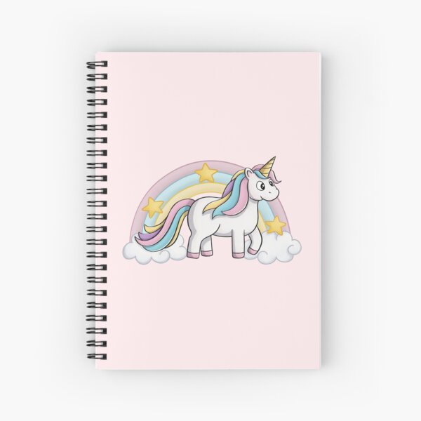 Lindo unicornio con arcoiris Cuaderno de espiral