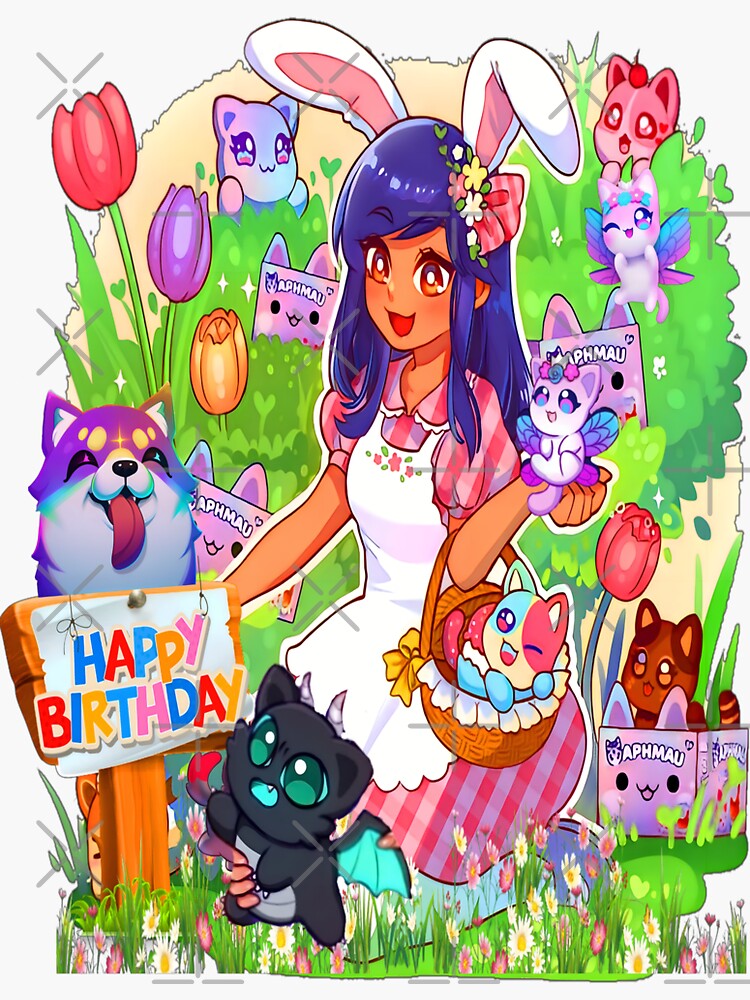 “Aphmau Birthday " Sticker for Sale by Themagicianfox | Redbubble