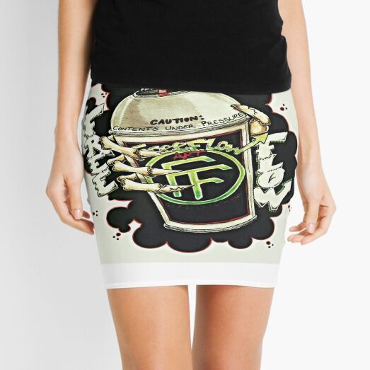 "Spray Can Green" by Tatt2 Mini Skirt