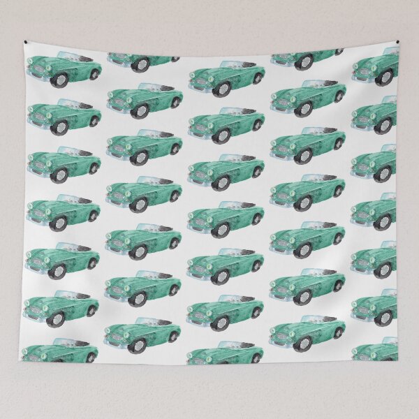 Item preview, Watercolor Green Austin Healey car designed and sold by alisonsadler.