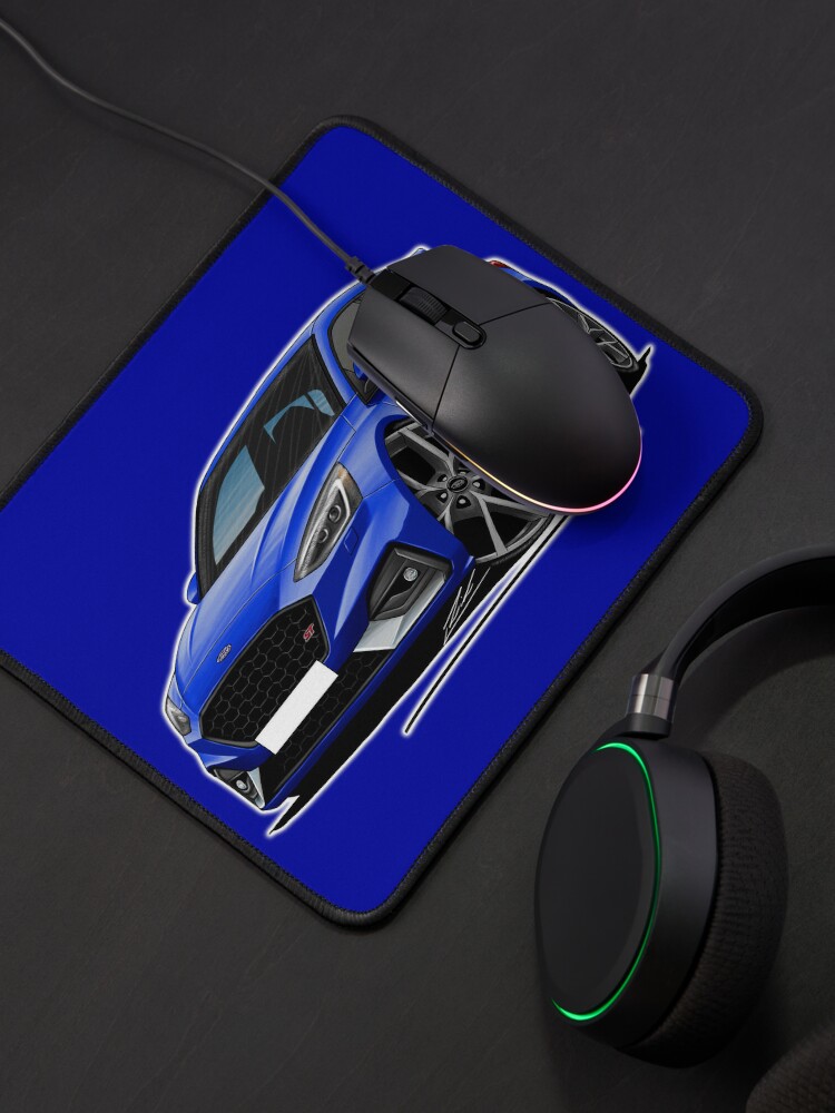 Ford Focus (Mk4) ST Blue - Caricature Car Art Mouse Pad for Sale