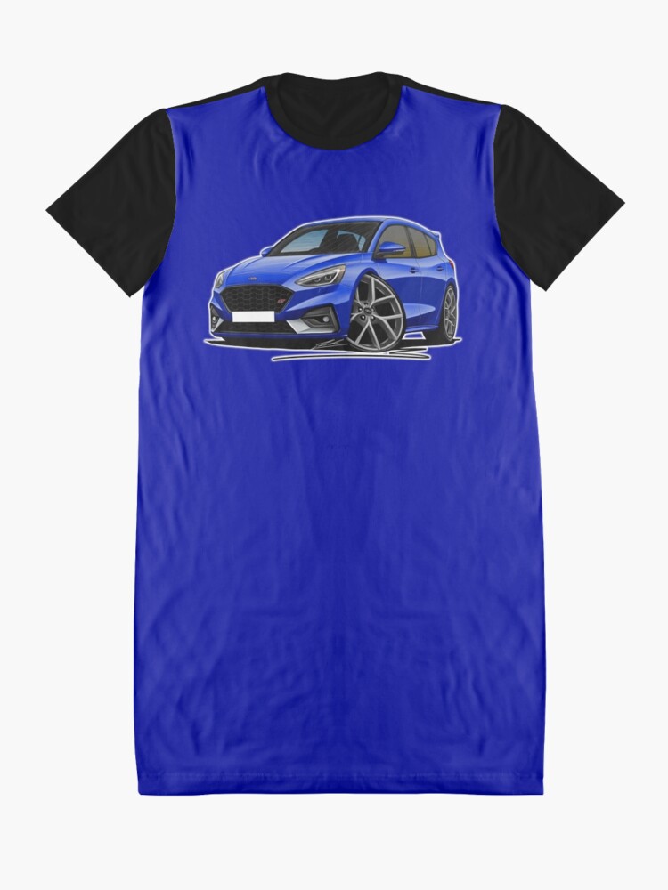 Ford Focus (Mk4) ST Blue - Caricature Car Art Graphic T-Shirt Dress for  Sale by yeomanscarart