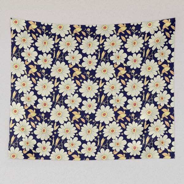 Item preview, Sweet and Simple Retro Daisies On Black designed and sold by Fine Prints.