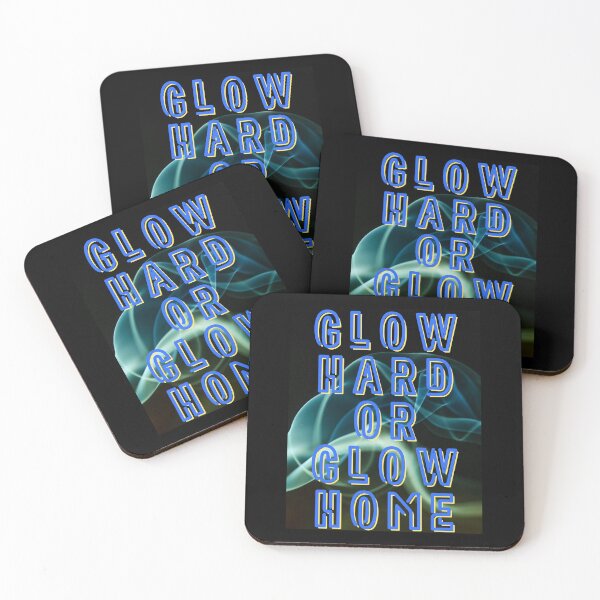 Item preview, Glow Hard or Glow Home – Retro Party Design in Neon Blue designed and sold by GalleryNora.